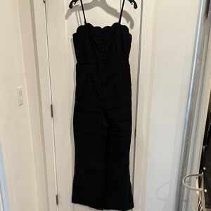 Maeve by Anthropologie Black Scallop Jumpsuit